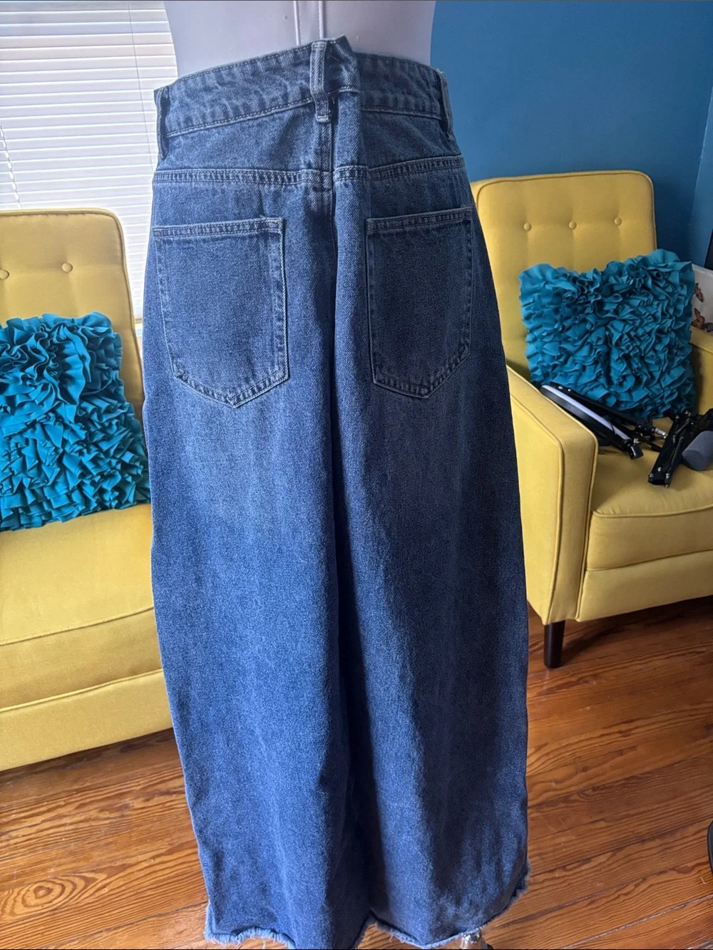 SHEIN Blue Denim Maxi Skirt